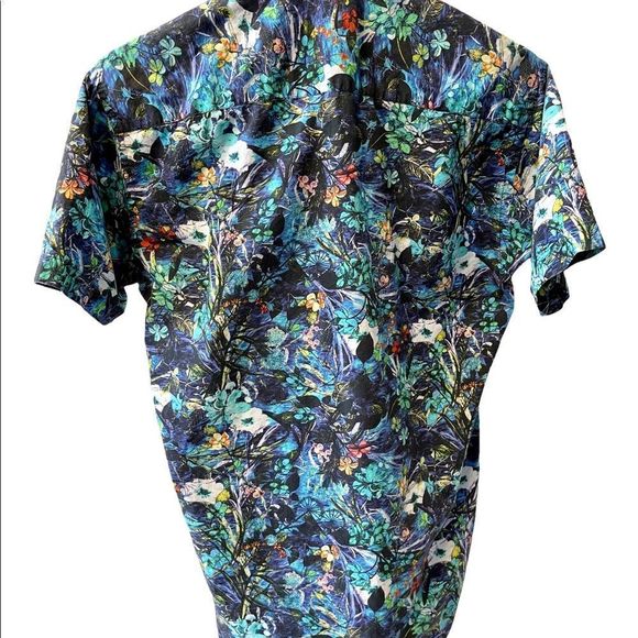 JARED Lang, Short sleeve button up, size small, flower print - Picture 3 of 3